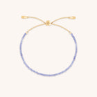 Tanzanite December Beaded Bracelet in Solid Gold-Astrid & Miyu