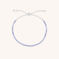 Tanzanite December Beaded Bracelet in Solid White Gold-Astrid & Miyu