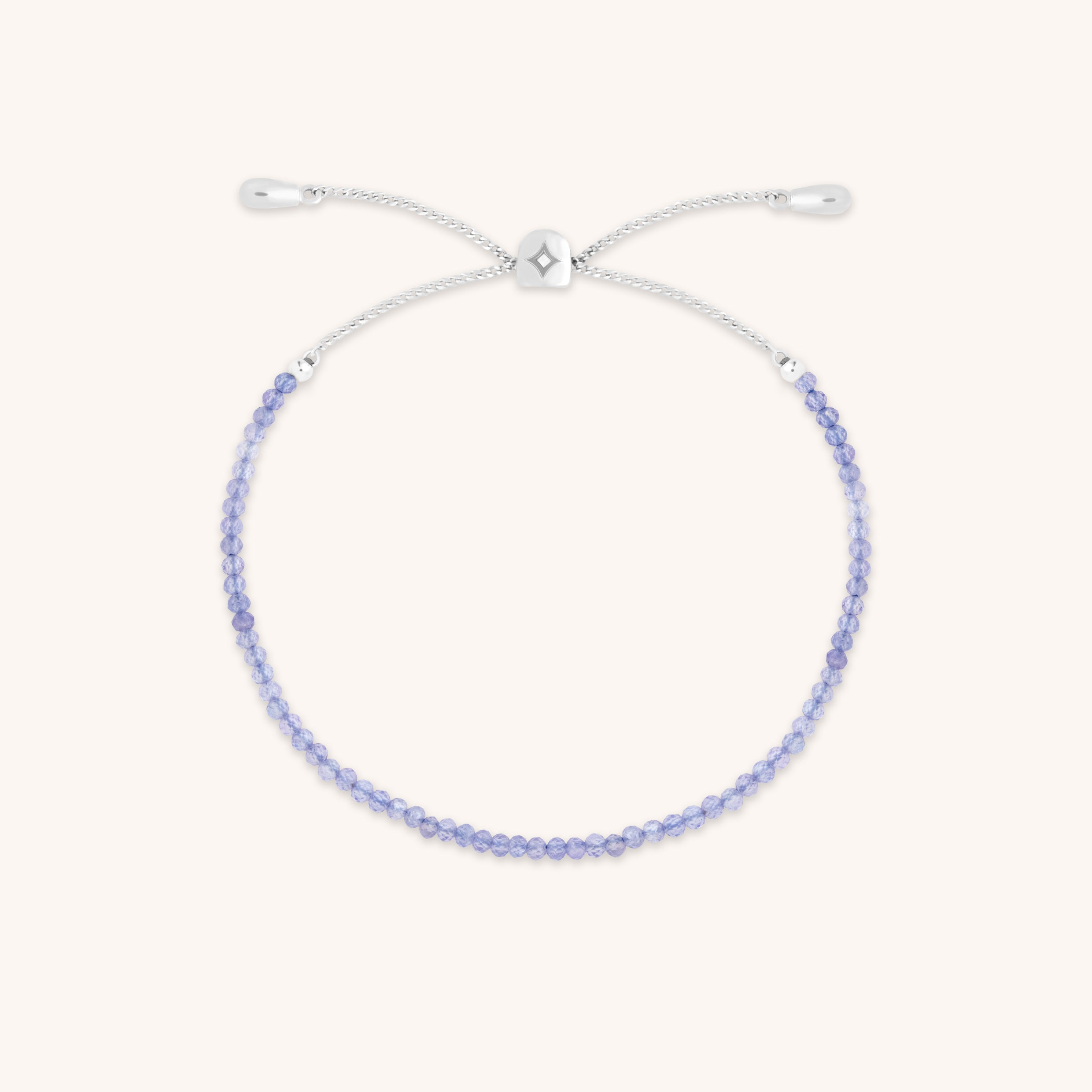 Tanzanite December Beaded Bracelet in Solid White Gold-Astrid & Miyu