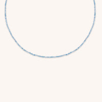 Aquamarine March Beaded Necklace in Solid Gold-Astrid & Miyu
