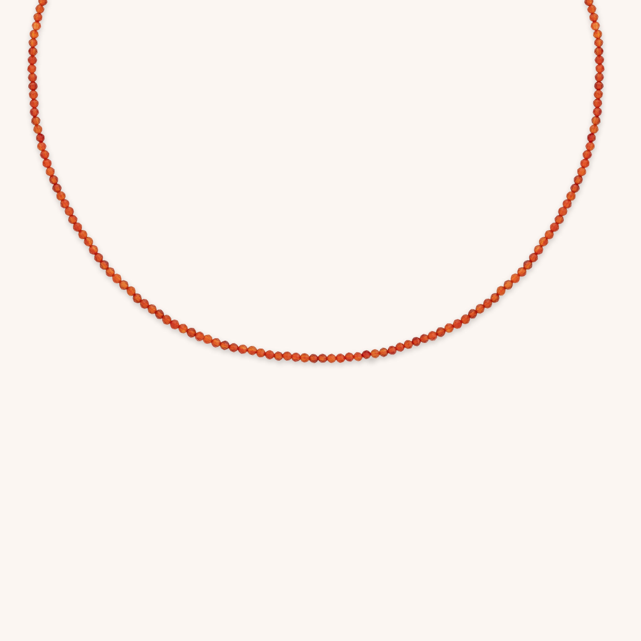 Carnelian July Beaded Necklace in Solid Gold-Astrid & Miyu