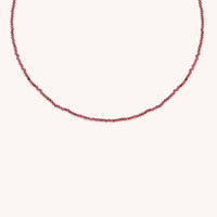 Garnet January Beaded Necklace in Solid Gold-Astrid & Miyu