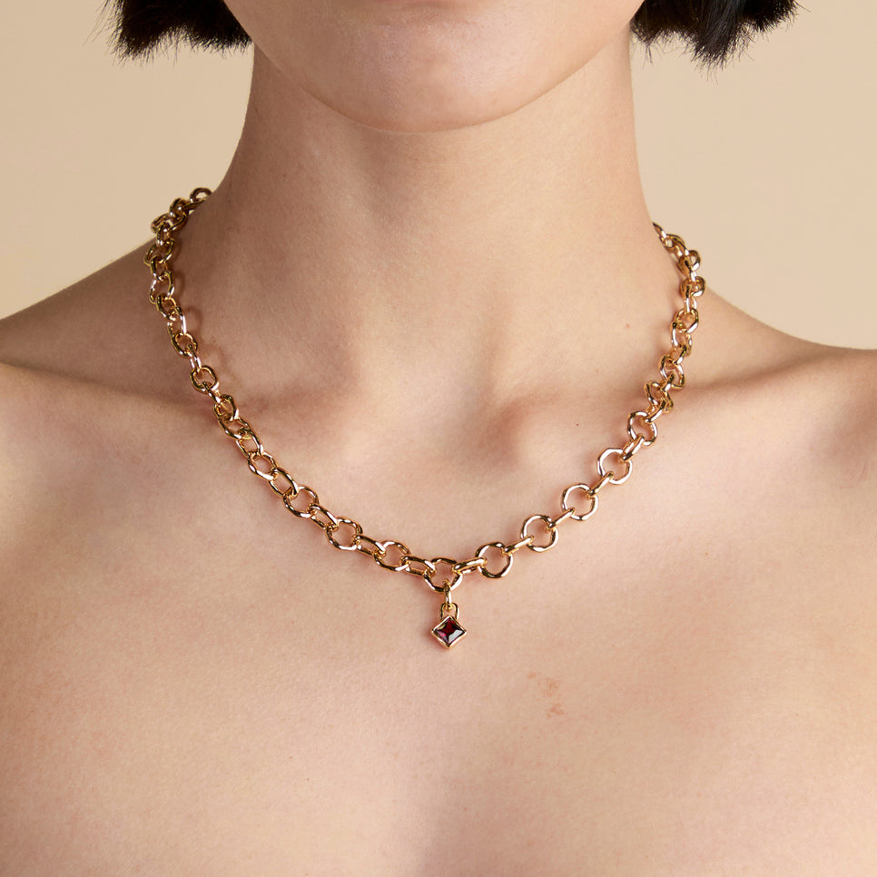 Garnet January Clip Charm in Gold-Astrid & Miyu