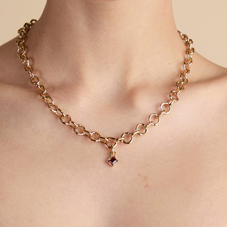 Garnet January Clip Charm in Gold-Astrid & Miyu