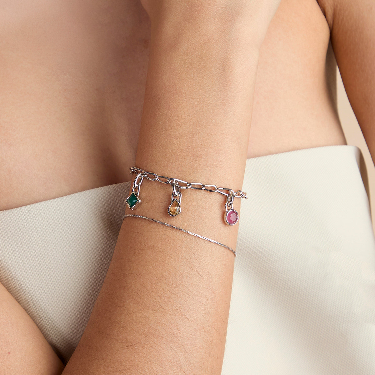 Citrine November Clip Charm in Silver-Astrid & Miyu