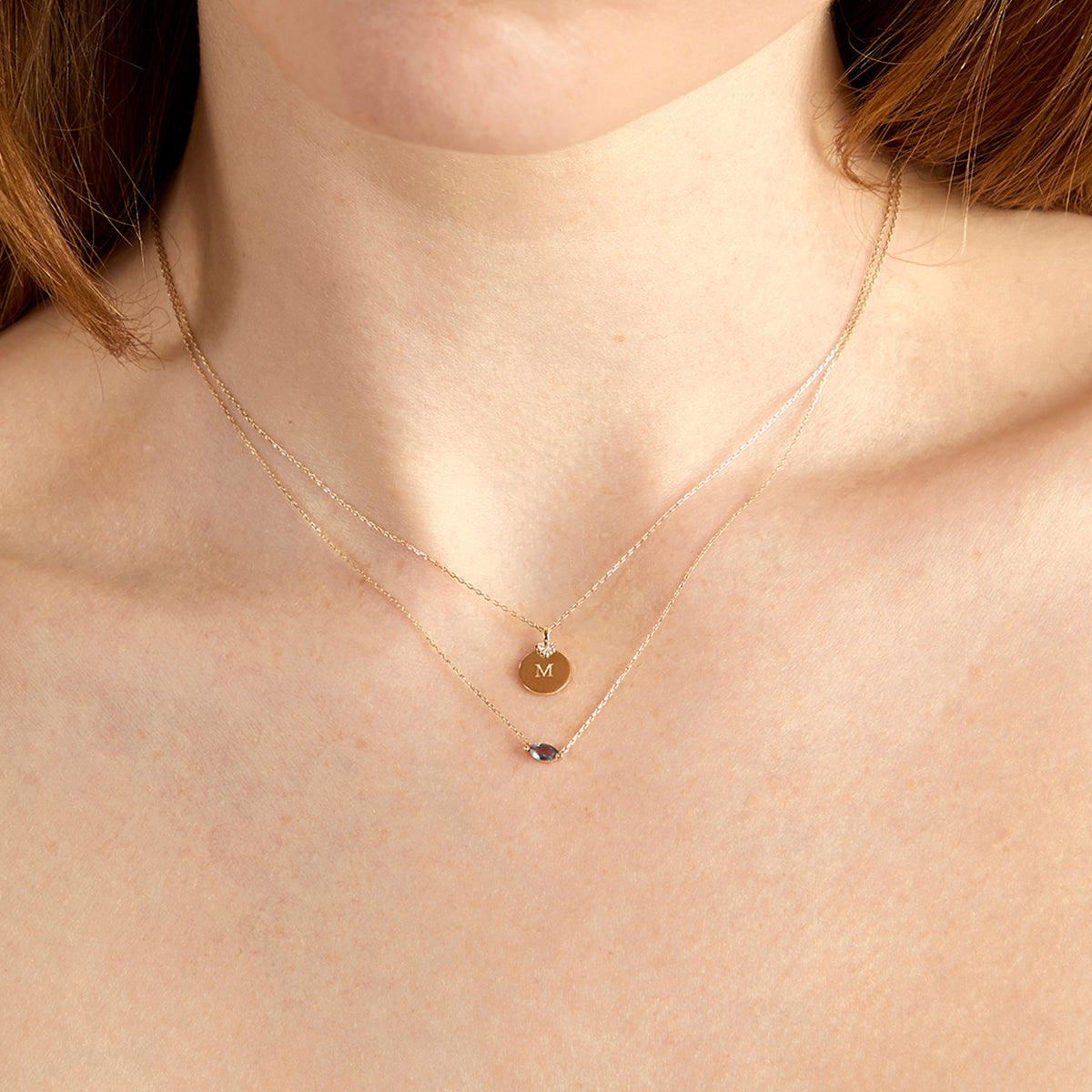 Lab Diamond Engravable Pendant Necklace-Astrid & Miyu