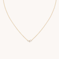 Lab Diamond & Pearl Cluster Necklace-Astrid & Miyu