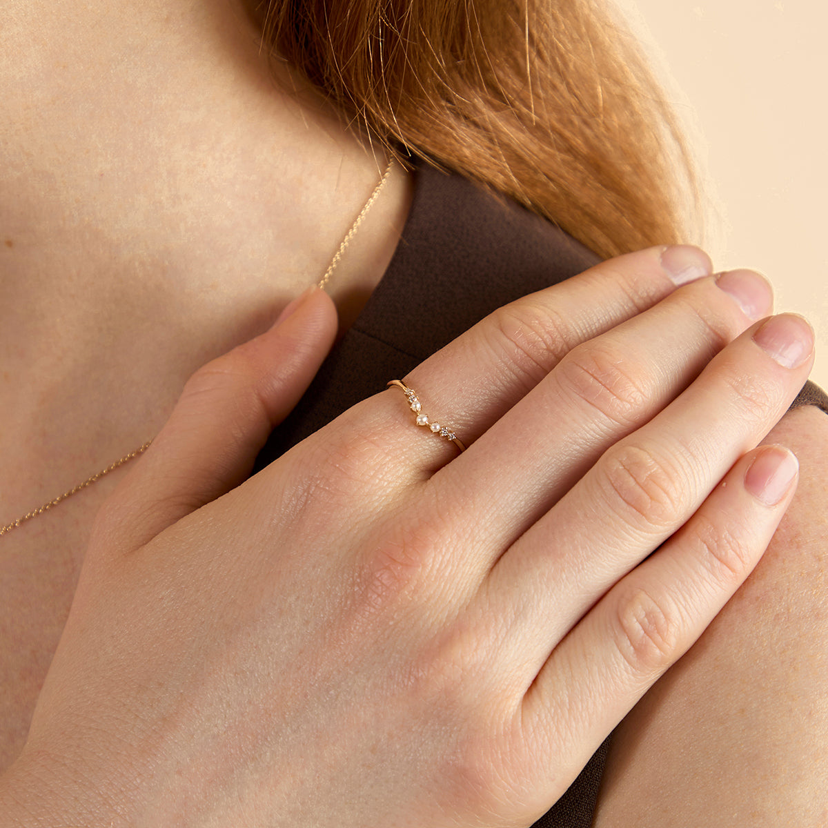 Lab Diamond & Pearl Ring-Astrid & Miyu