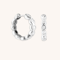 Pear Bezel Hoops-Astrid & Miyu