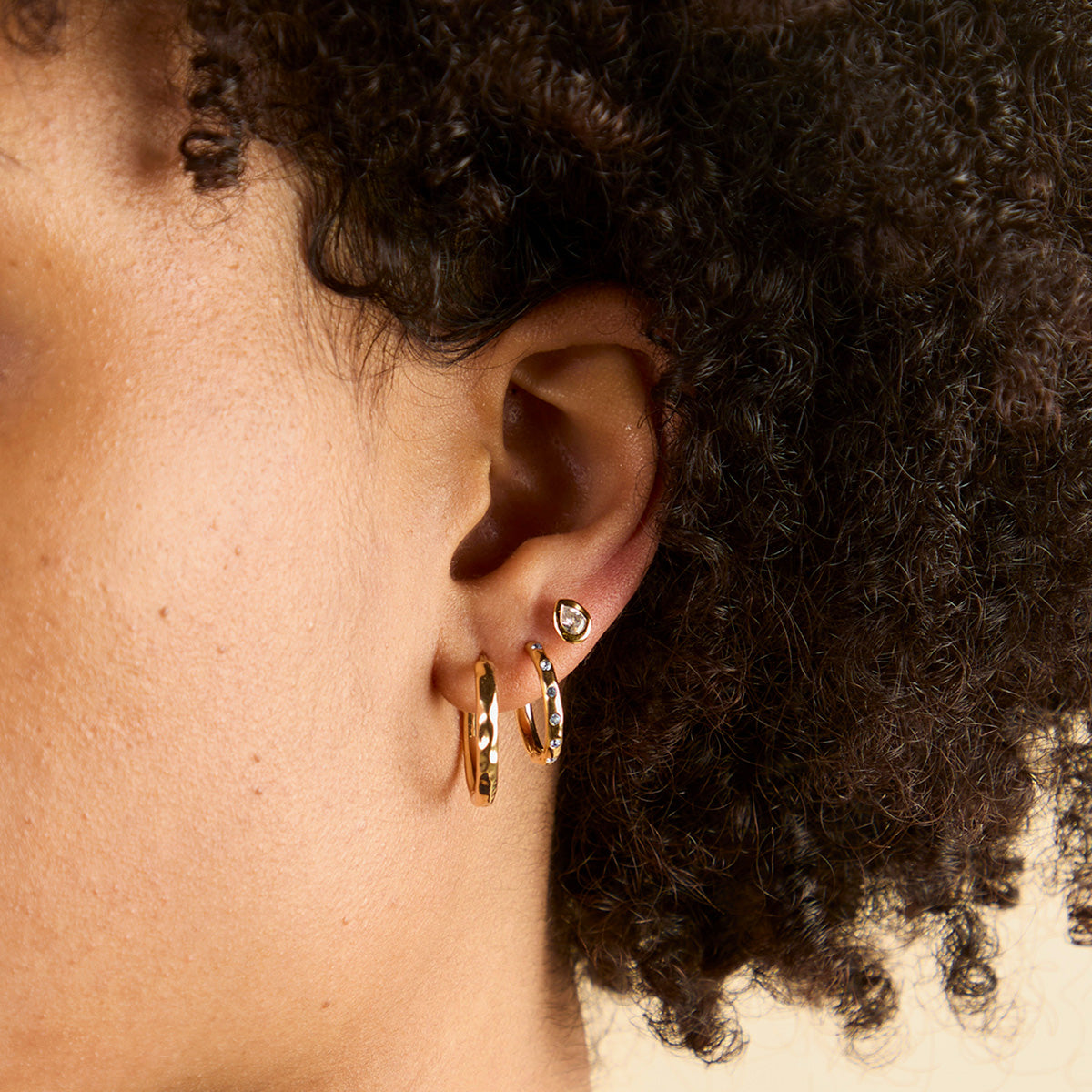 Molten Texture Opal Hoops-Astrid & Miyu