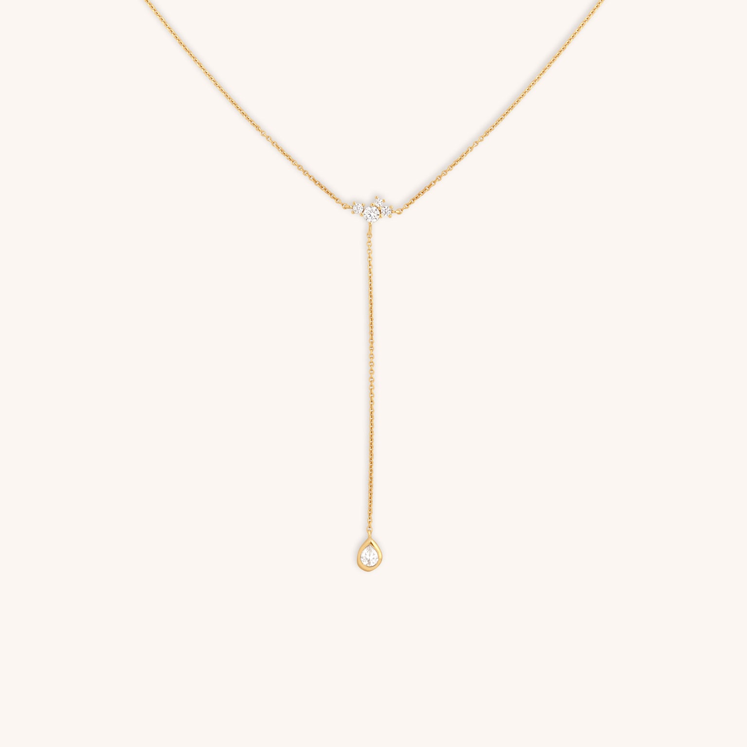 Pear Bezel Cluster Lariat-Astrid & Miyu