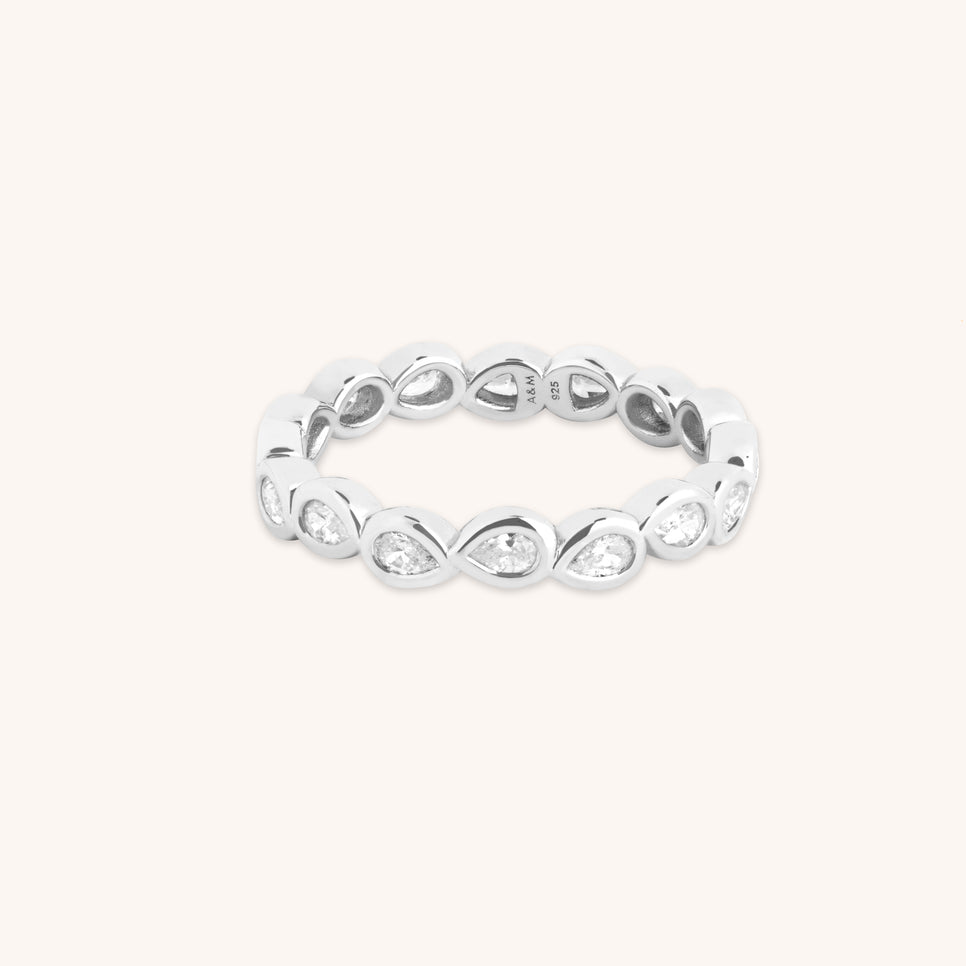 Pear Bezel Band Ring-Astrid & Miyu