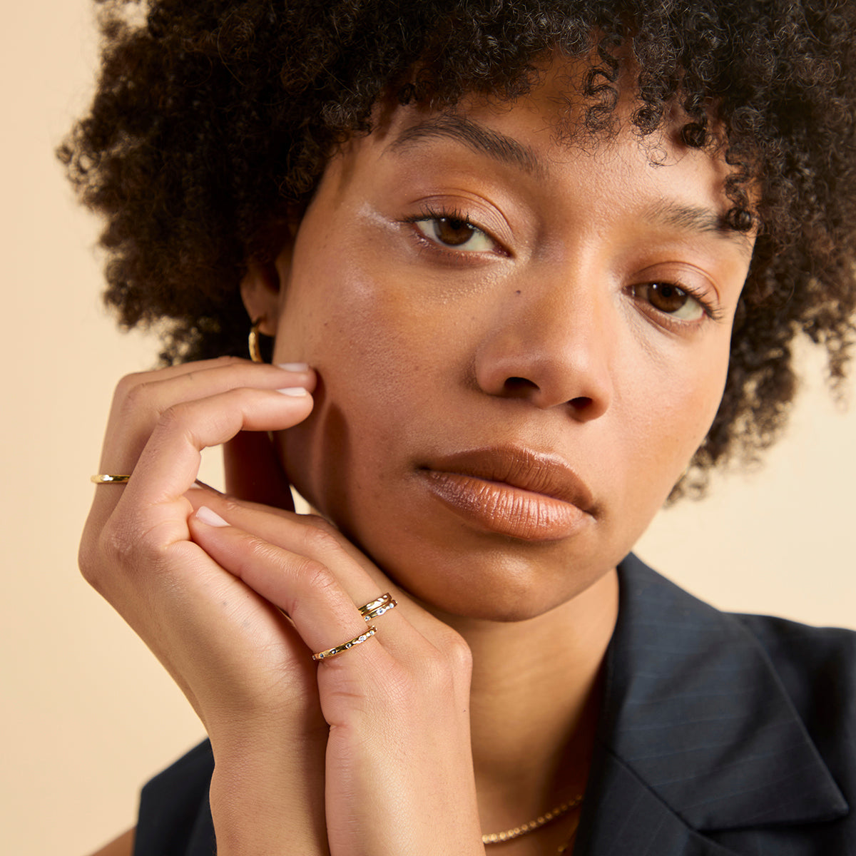 Molten Texture Opal Band Ring-Astrid & Miyu