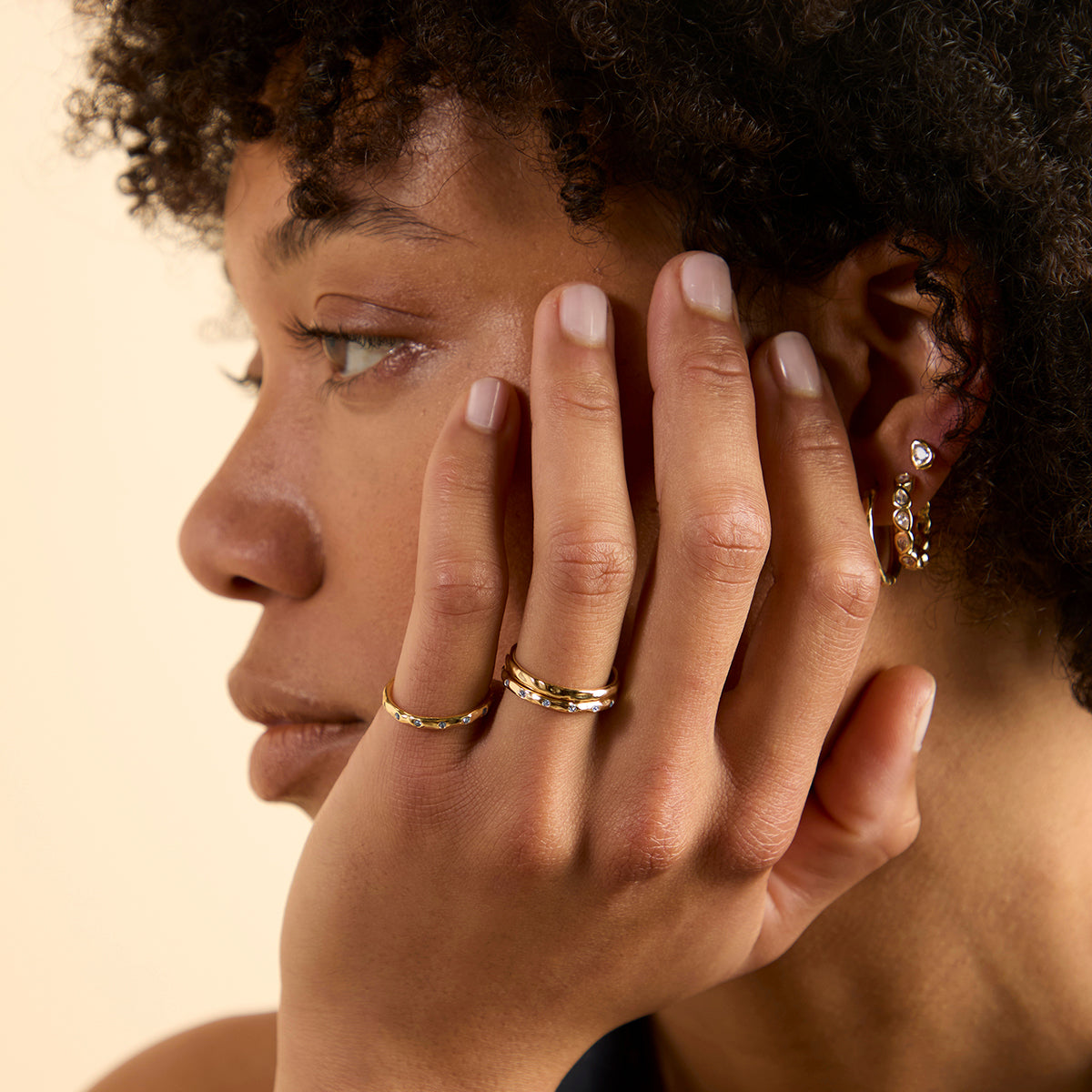 Molten Texture Band Ring-Astrid & Miyu