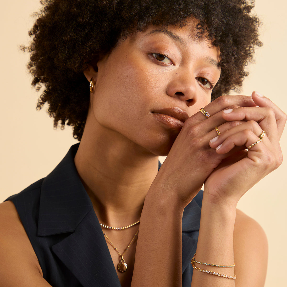 Molten Texture Band Ring-Astrid & Miyu