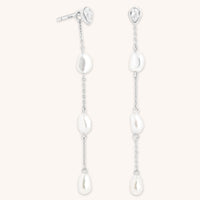 Pearl Chain Drop Studs-Astrid & Miyu