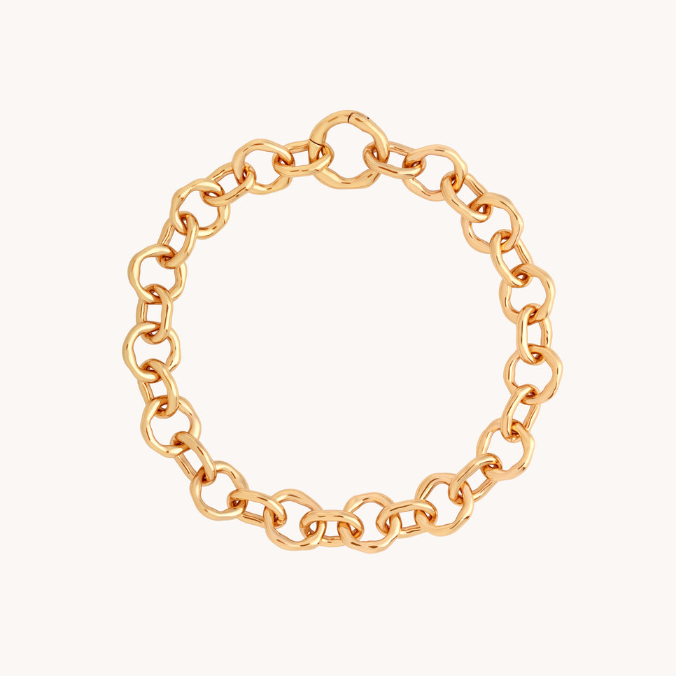 Molten Link Chain Bracelet in Gold-Astrid & Miyu