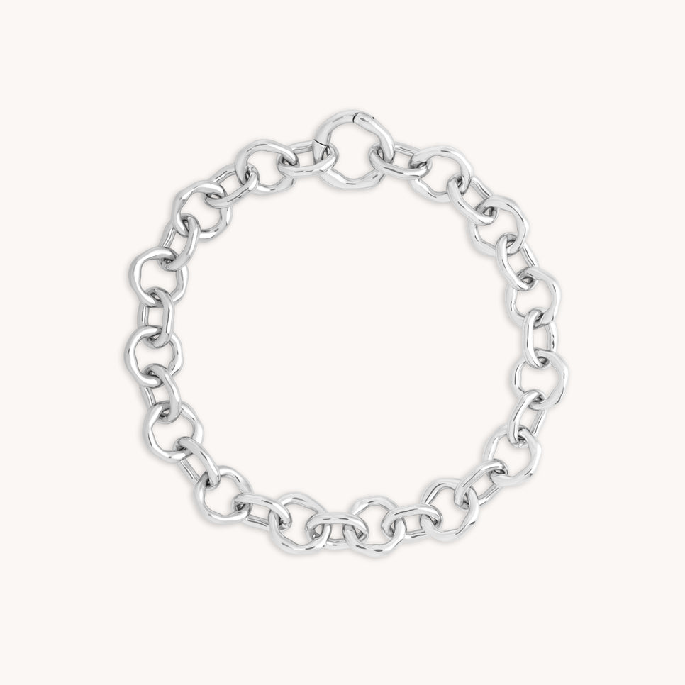 Molten Link Bracelet in Silver-Astrid & Miyu