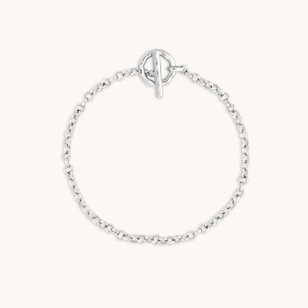 T-Bar Chain Bracelet in Silver-Astrid & Miyu