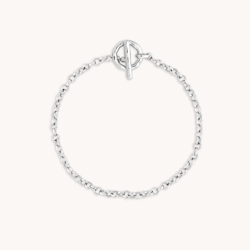 T-Bar Chain Bracelet in Silver-Astrid & Miyu