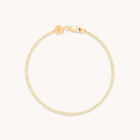 Green Tennis Chain Bracelet in Gold-Astrid & Miyu