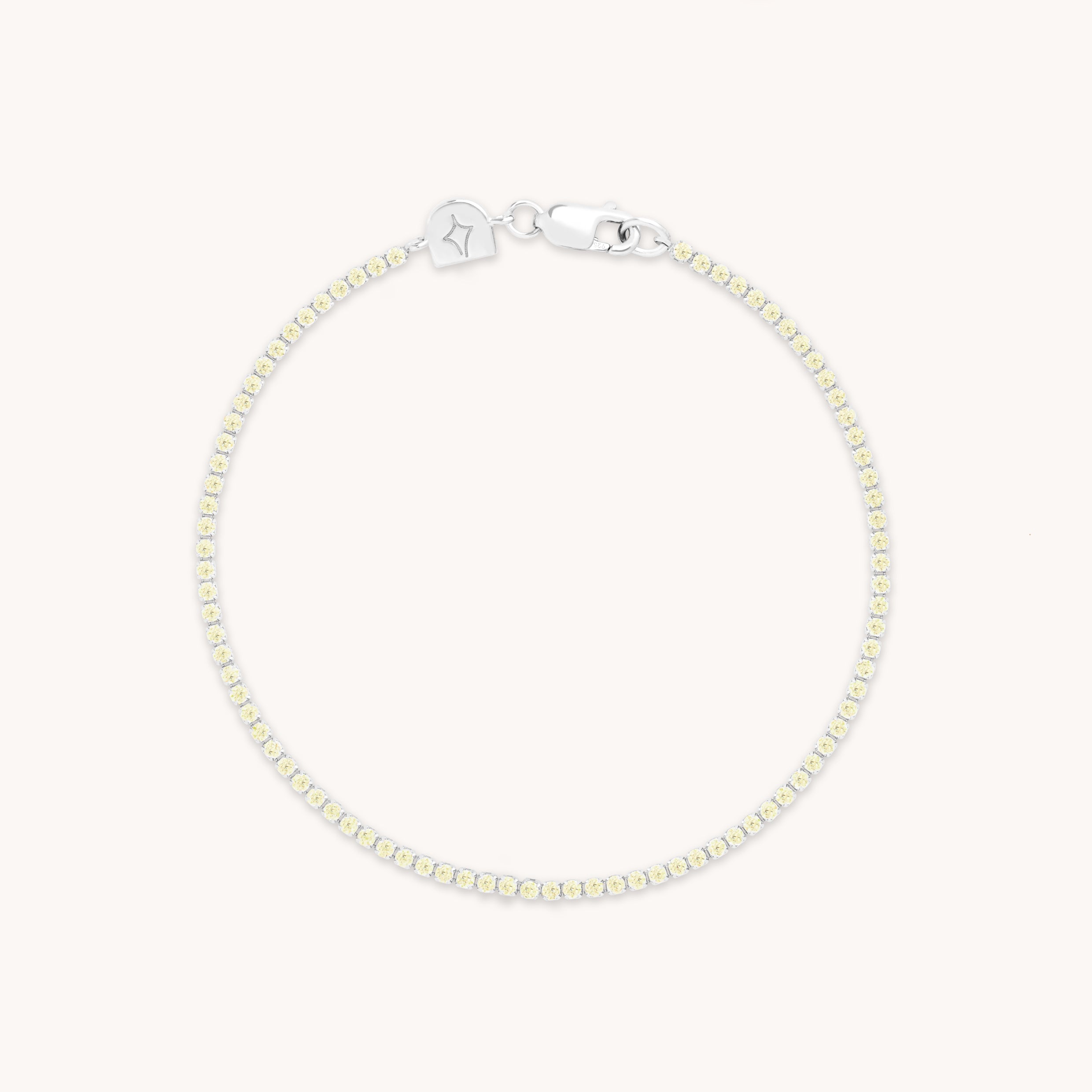 Green Tennis Chain Bracelet in Silver-Astrid & Miyu
