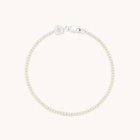 Green Tennis Chain Bracelet in Silver-Astrid & Miyu