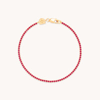 Pink Tennis Chain Bracelet in Gold-Astrid & Miyu
