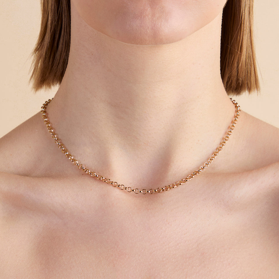T-Bar Chain Necklace In Gold-Astrid & Miyu