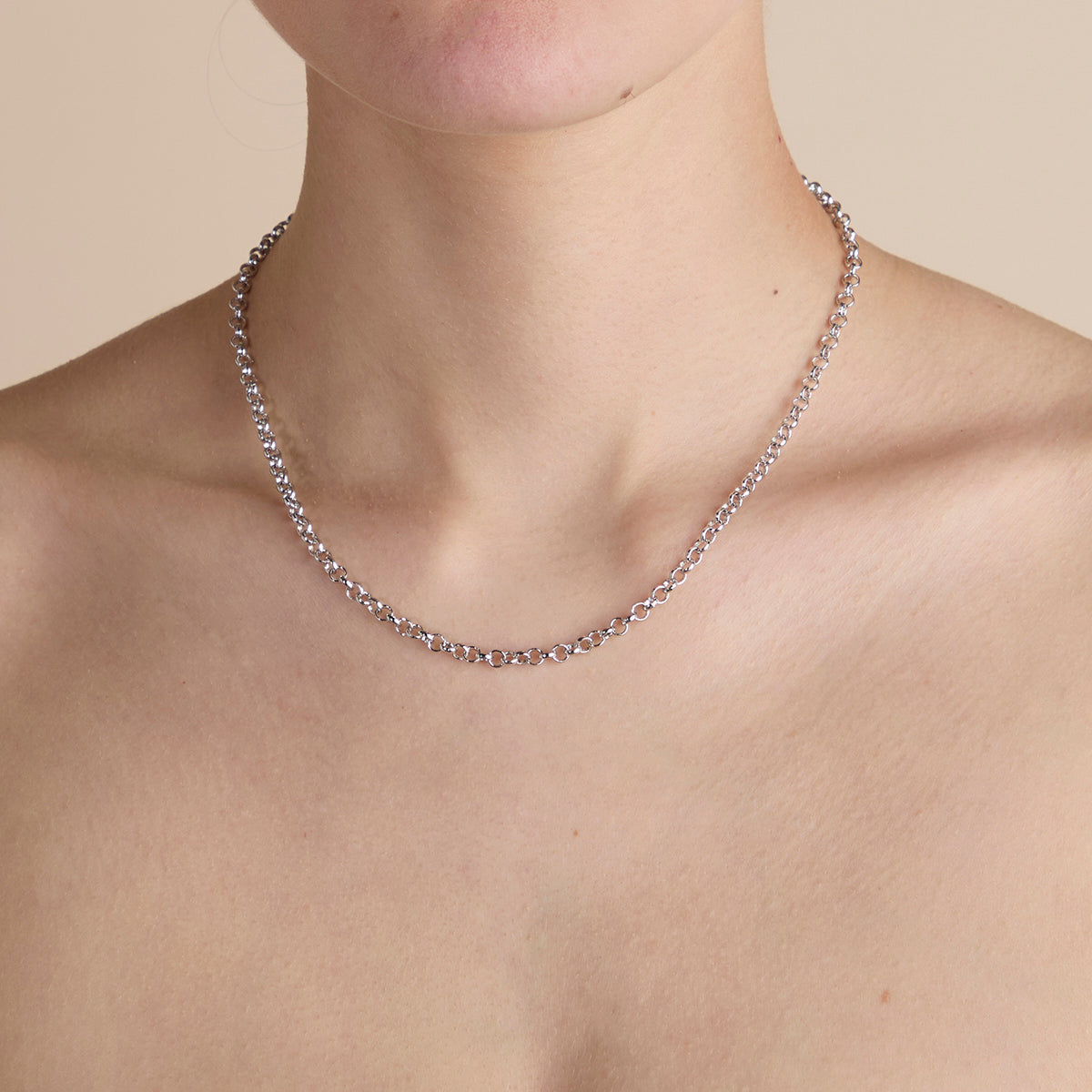 T-Bar Chain Necklace in Silver-Astrid & Miyu