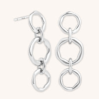Molten Link Drop Studs in Silver-Astrid & Miyu
