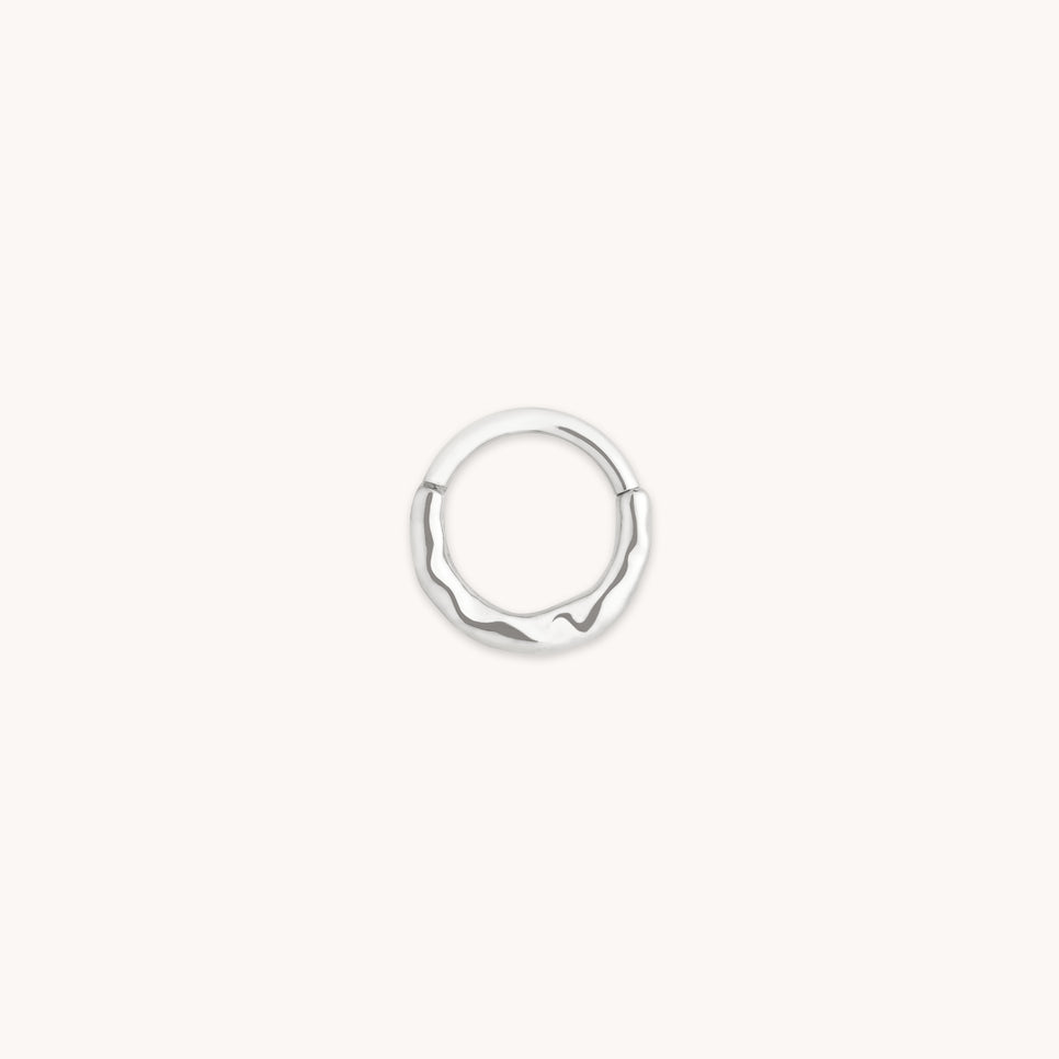 Molten Daith Ring in Solid White Gold-Astrid & Miyu