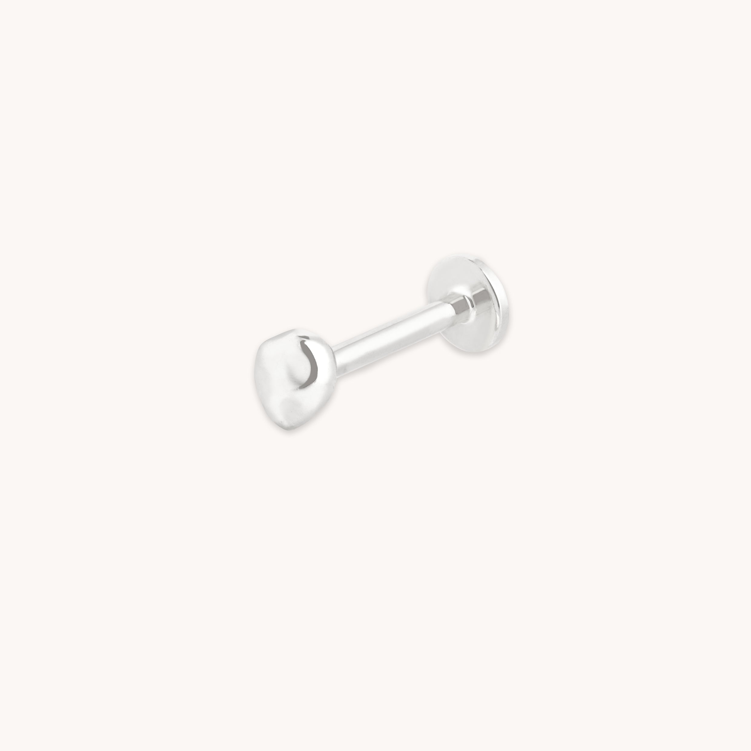 Molten Piercing Stud in Solid White Gold-Astrid & Miyu