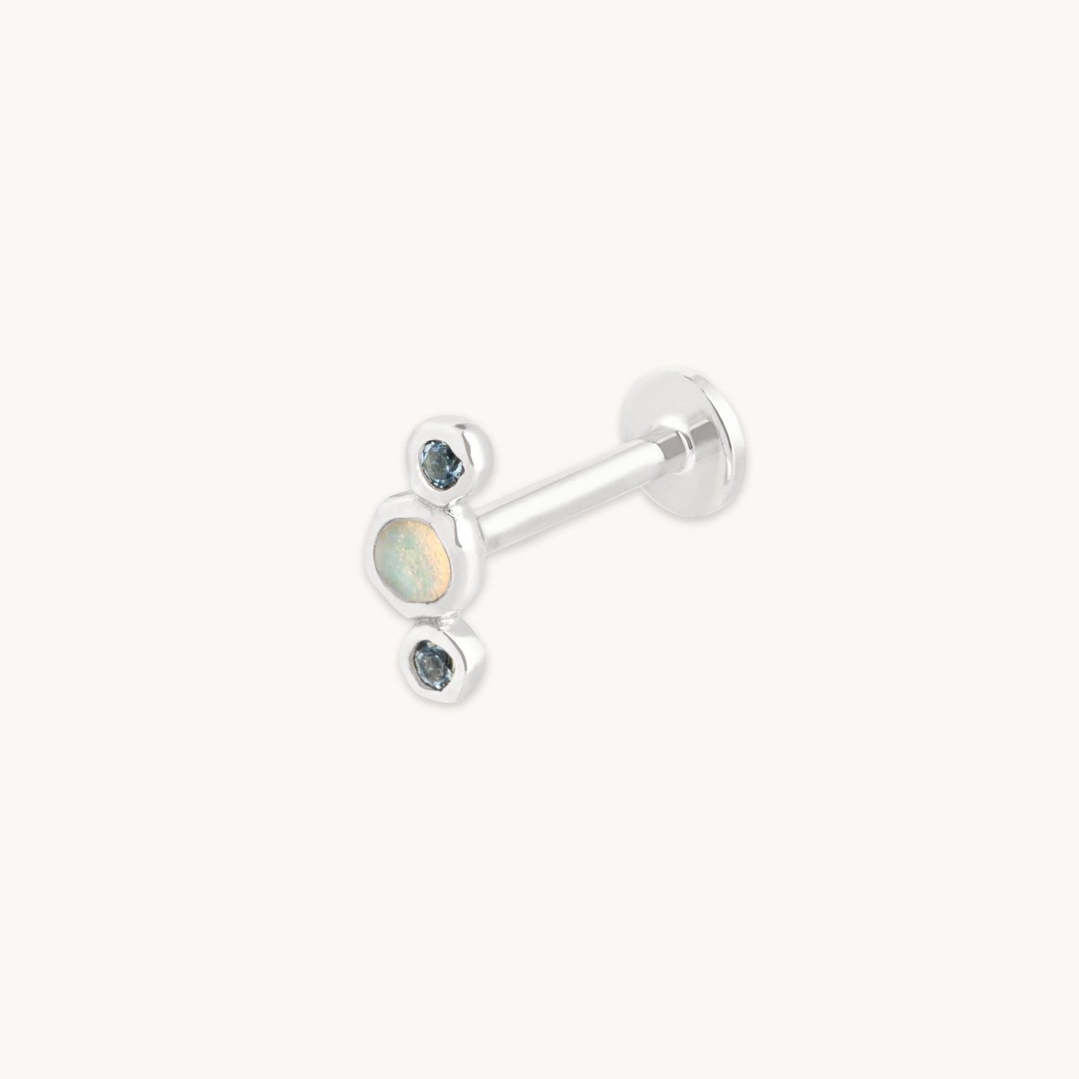 Molten Opal Cluster Piercing Stud in Solid White Gold-Astrid & Miyu