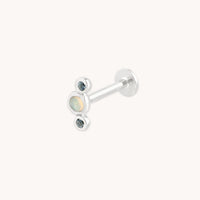 Molten Opal Cluster Piercing Stud in Solid White Gold-Astrid & Miyu