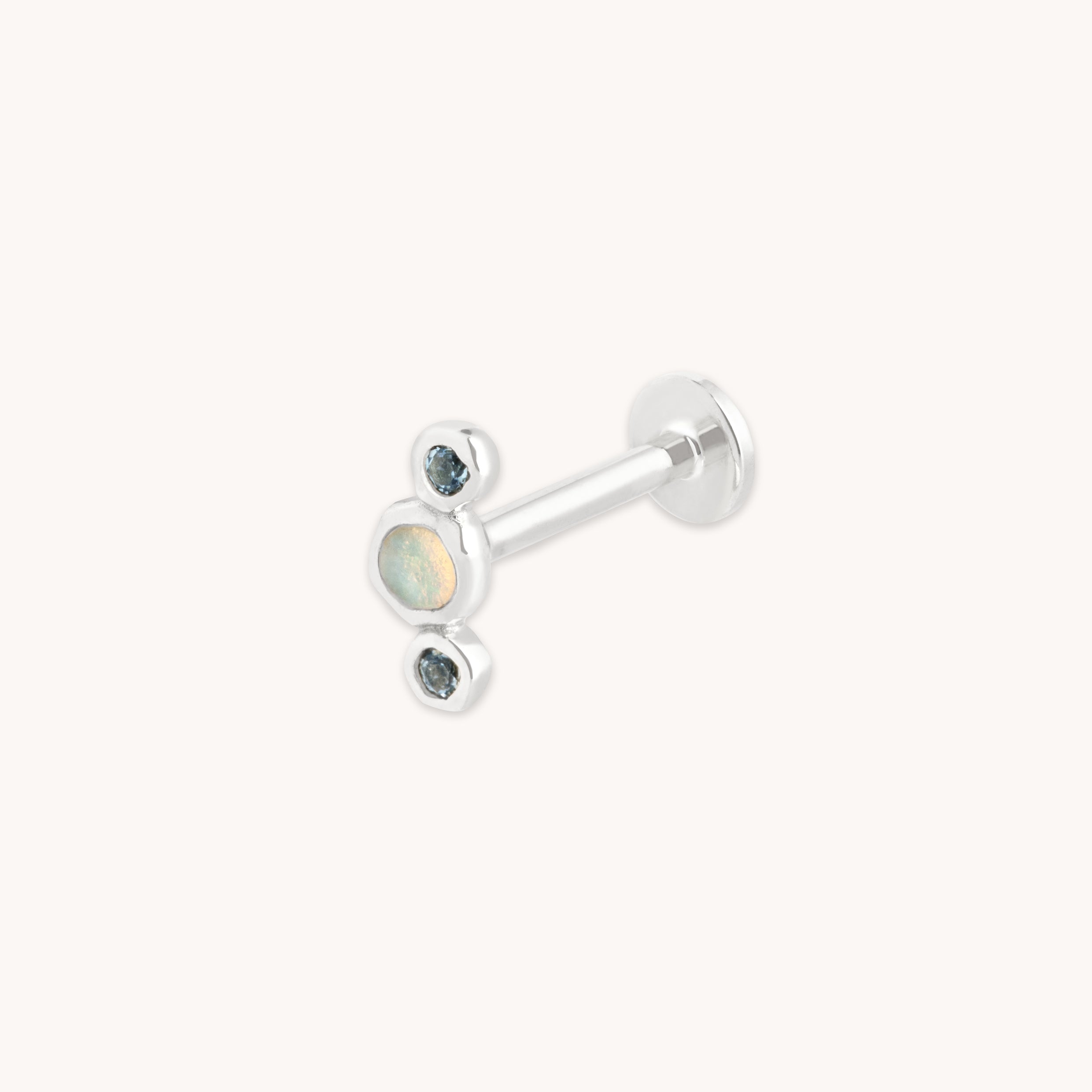 Molten Opal Cluster Piercing Stud in Solid White Gold-Astrid & Miyu