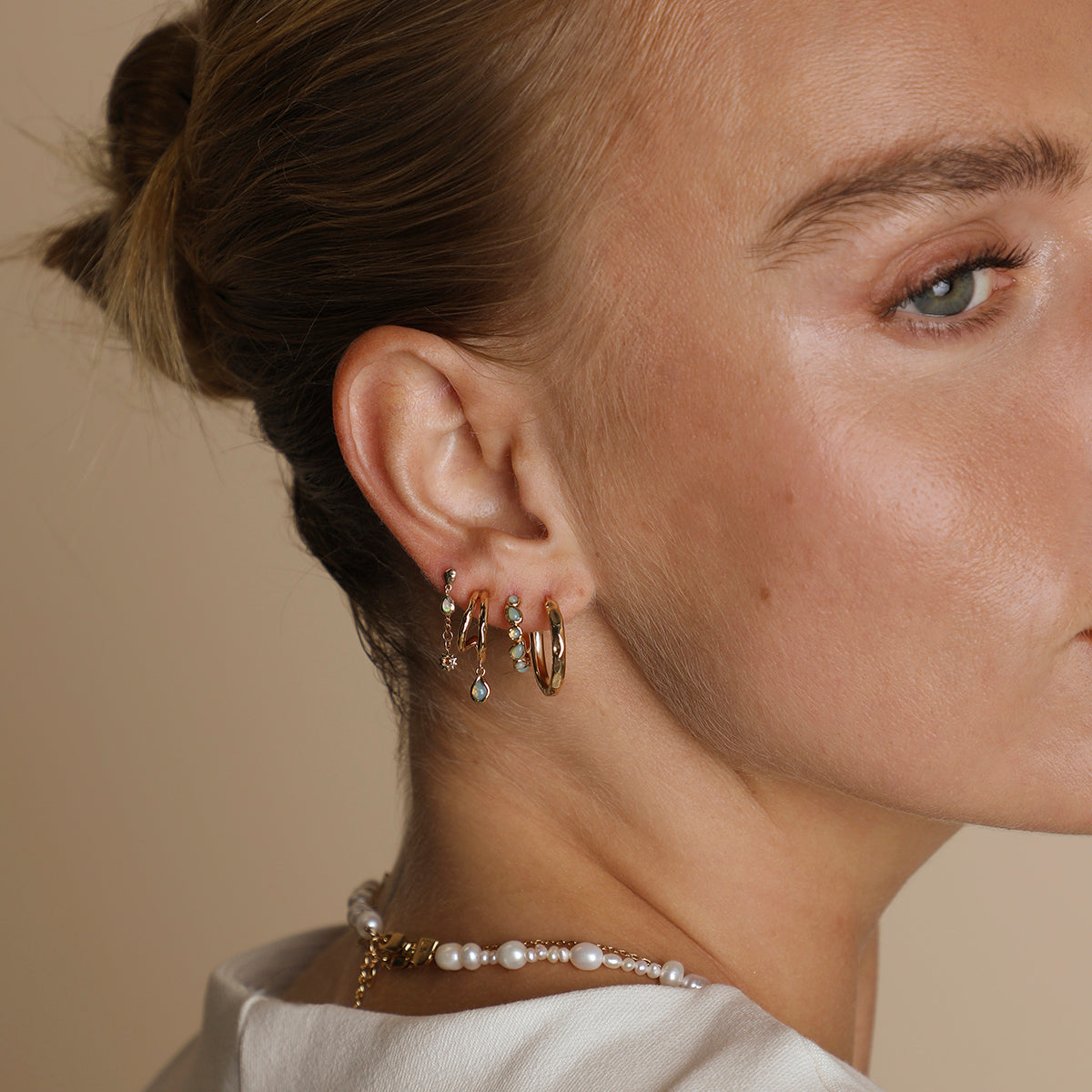 Molten Opal Charm Piercing Stud in Solid Gold-Astrid & Miyu