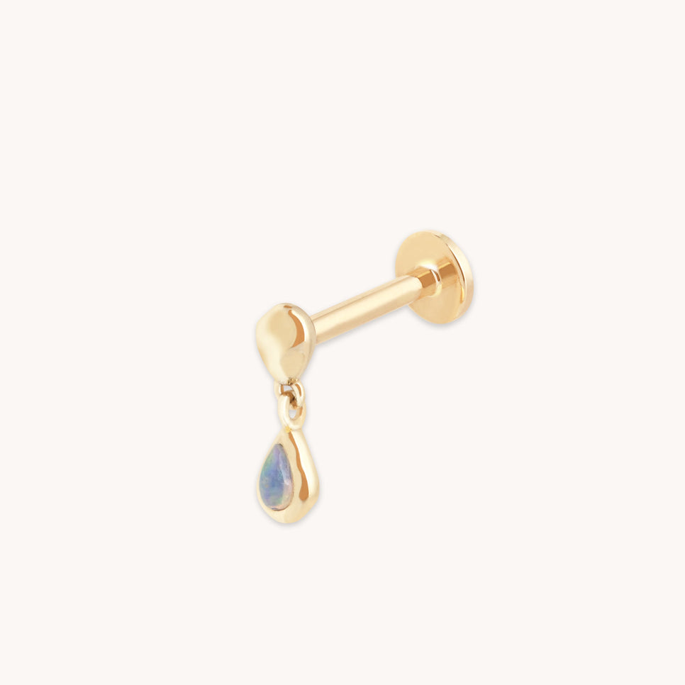 Molten Opal Charm Piercing Stud in Solid Gold-Astrid & Miyu