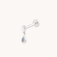 Molten Opal Charm Piercing Stud in Solid White Gold-Astrid & Miyu