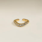 Wave Crystal Ear Cuff in Gold