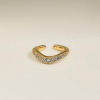 Wave Crystal Ear Cuff in Gold