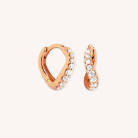 Wave Crystal Huggies in Rose Gold-Astrid & Miyu