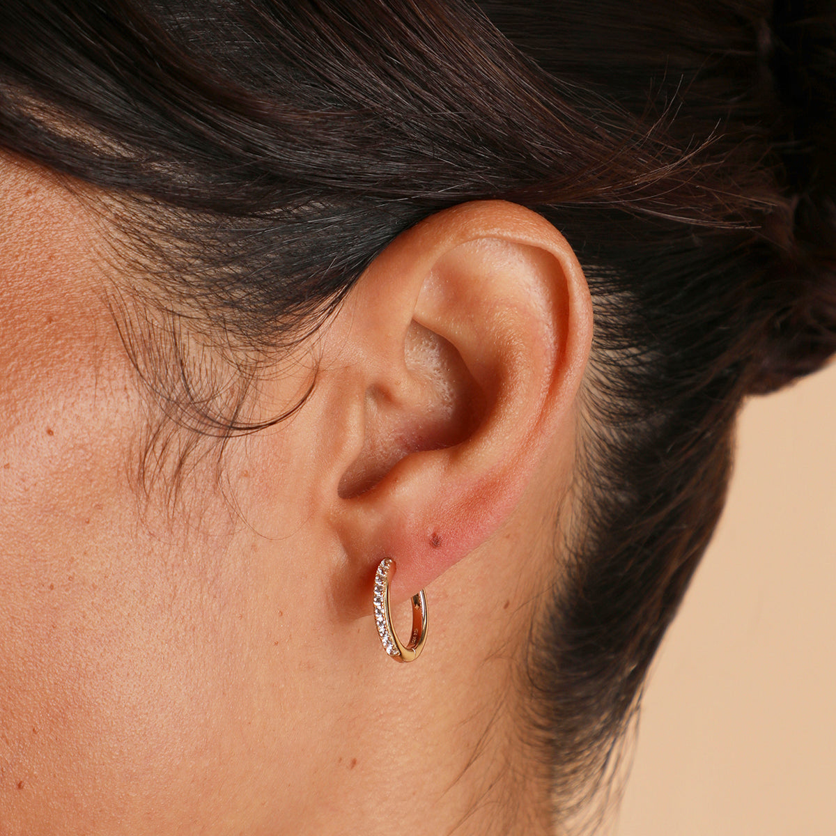 Essential Crystal Small Hoops in Gold-Astrid & Miyu
