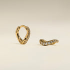 Wave Crystal Huggies in Gold