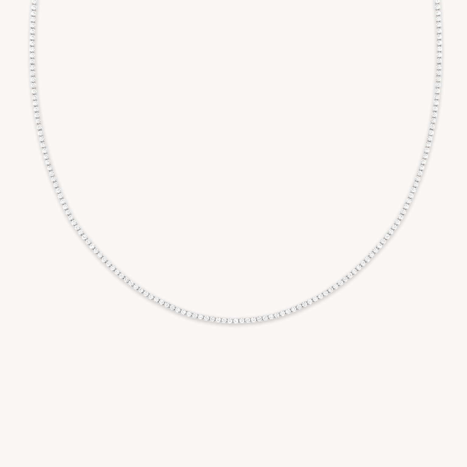 Tennis Chain Necklace in Silver-Astrid & Miyu