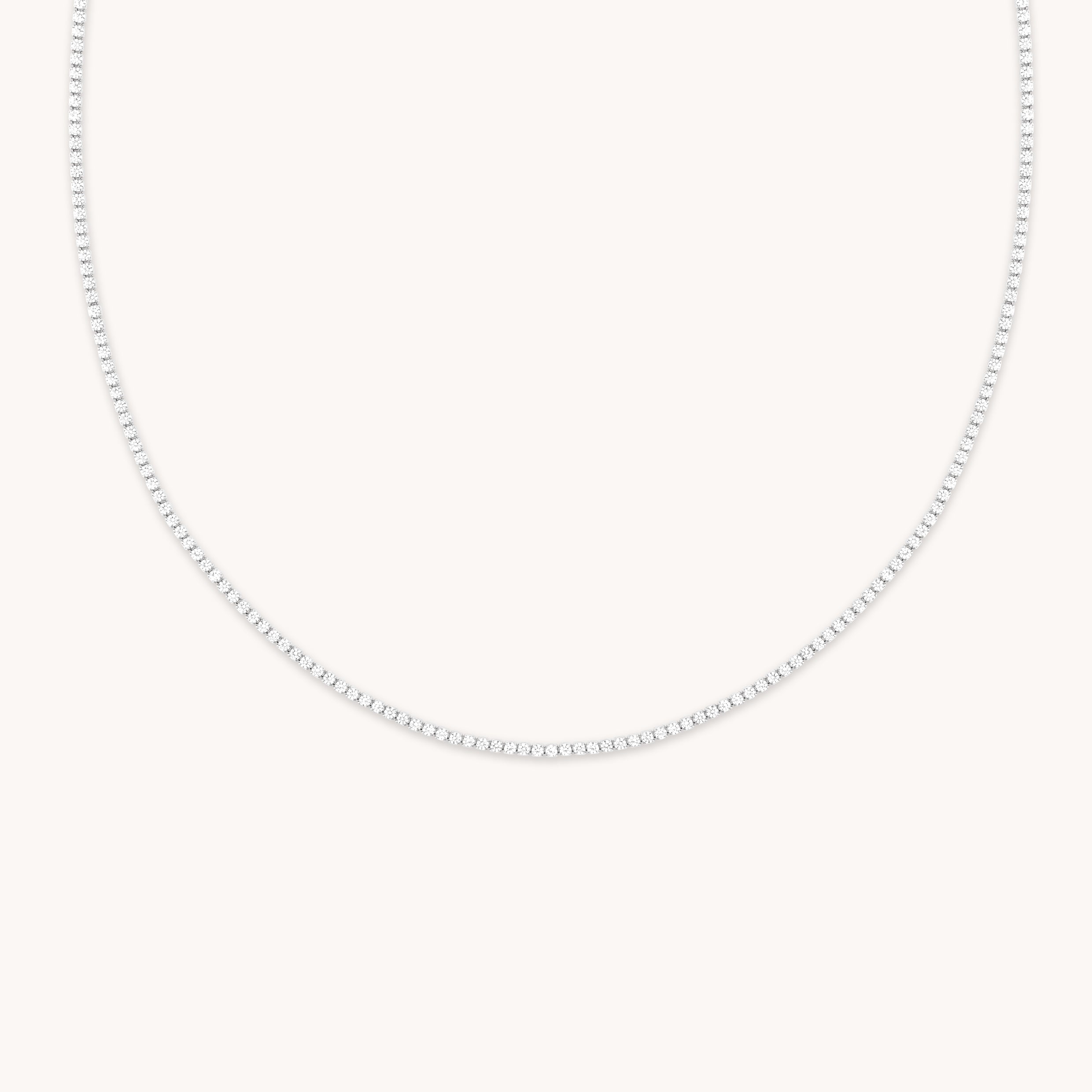 Tennis Chain Necklace in Silver-Astrid & Miyu
