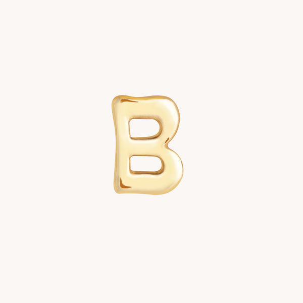 B Initial Click Charm in Solid Gold-Astrid & Miyu