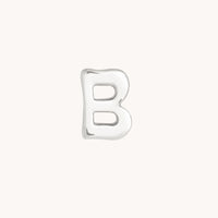 B Initial Click Charm in Solid White Gold-Astrid & Miyu