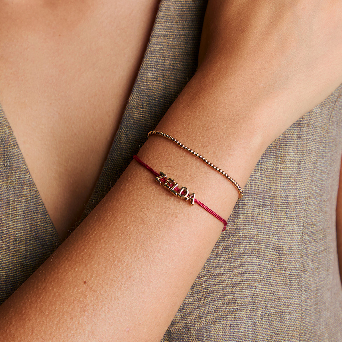 D Initial Click Charm in Solid Gold-Astrid & Miyu