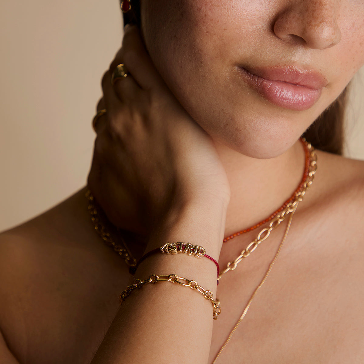 D Initial Click Charm in Solid Gold-Astrid & Miyu